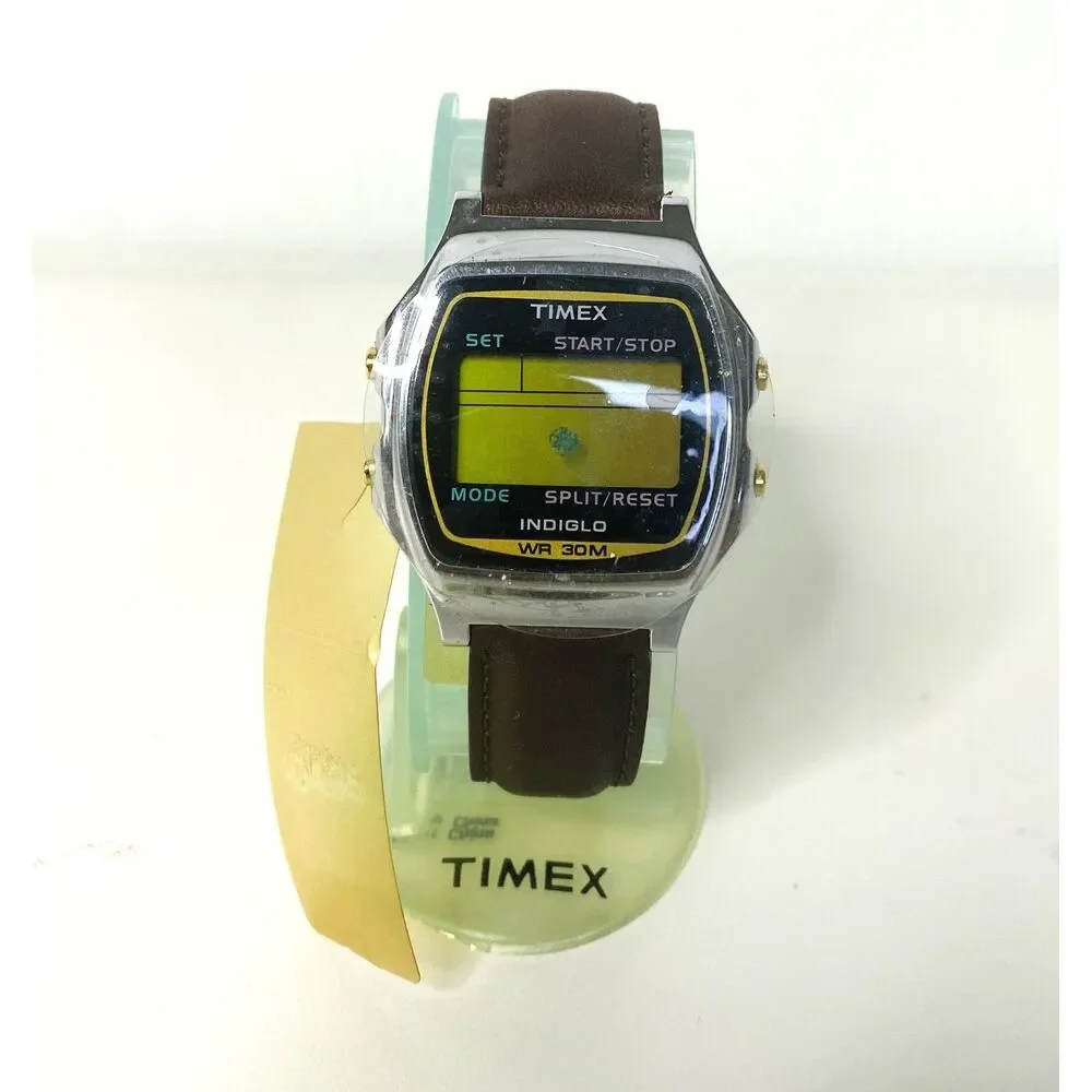 Timex Indiglo Hybrid Watch Brown Leather Strap Womens Classic  (Untested)